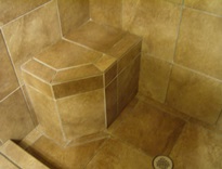 Tiled shower seat